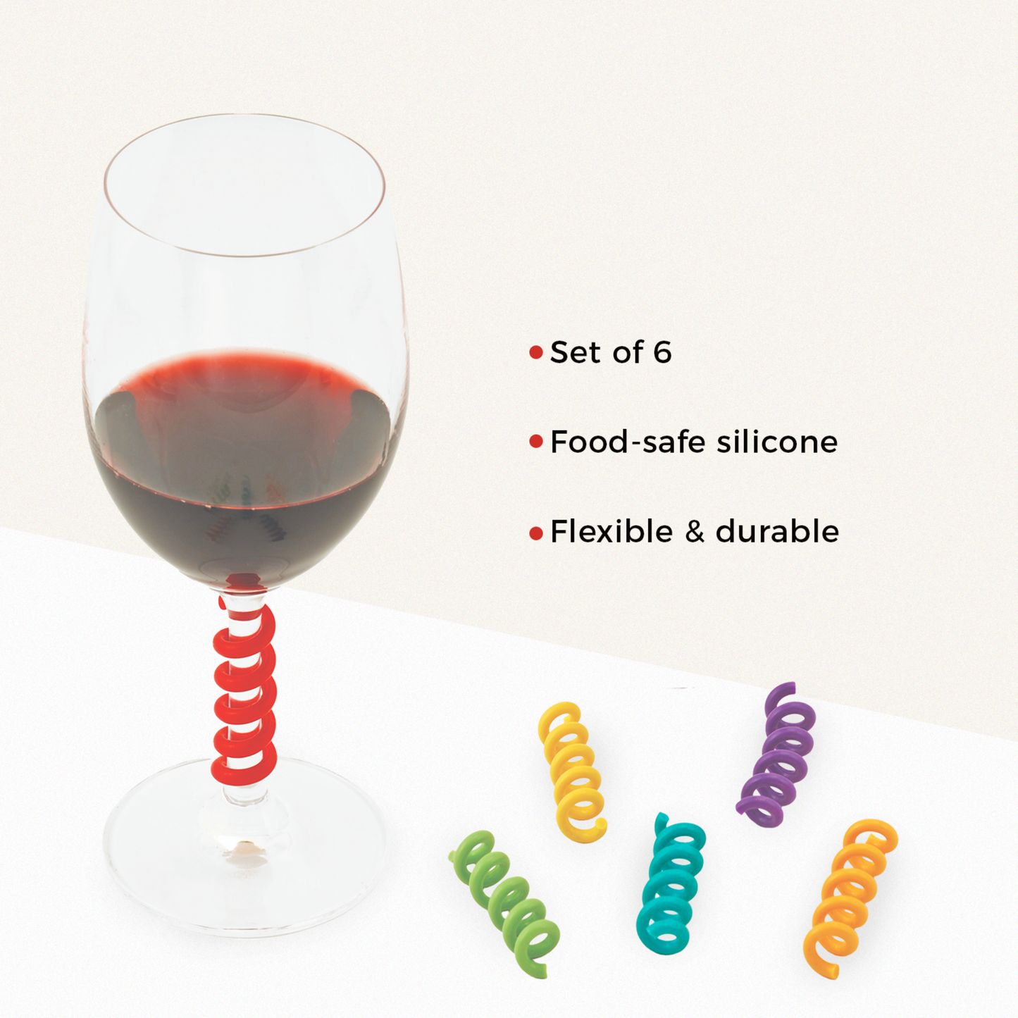 Spring Silicone Wine Charms