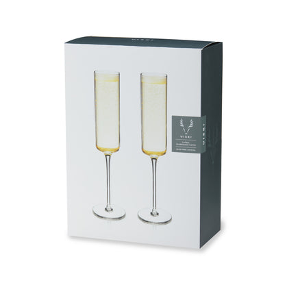 Laurel Crystal Champagne Flutes