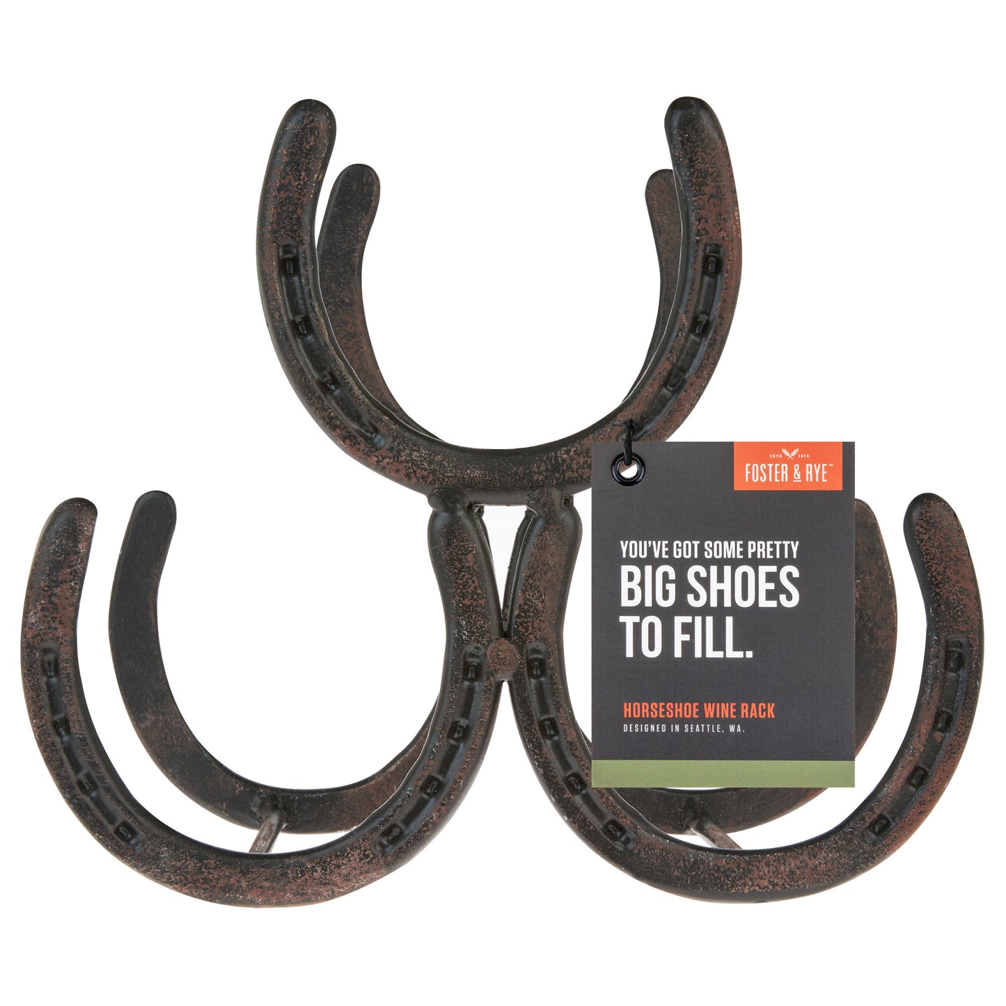 Horseshoe 3 Bottle Metal Wine Rack