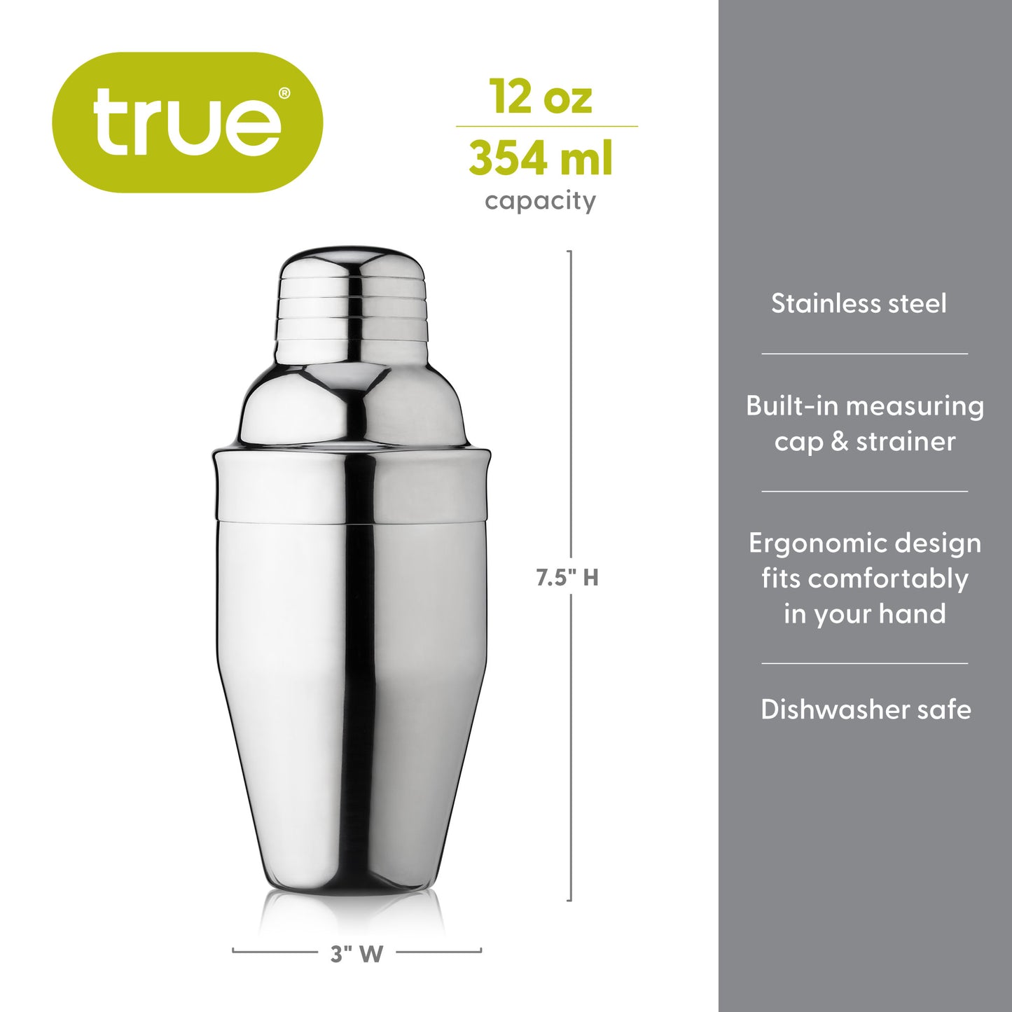 Contour™: 12 Oz Cocktail Shaker