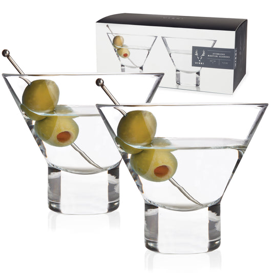 Heavy Base Crystal Martini Glasses
