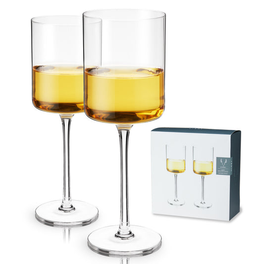 Laurel Crystal White Wine Glasses Viski®