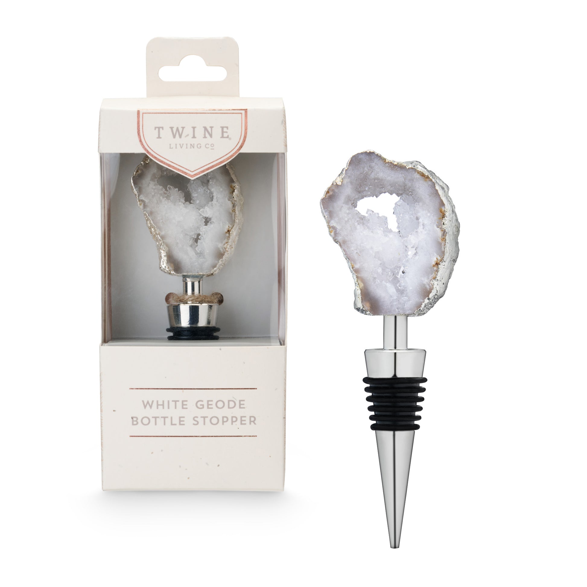 White Geode Bottle Stopper by TwineÂ®-0