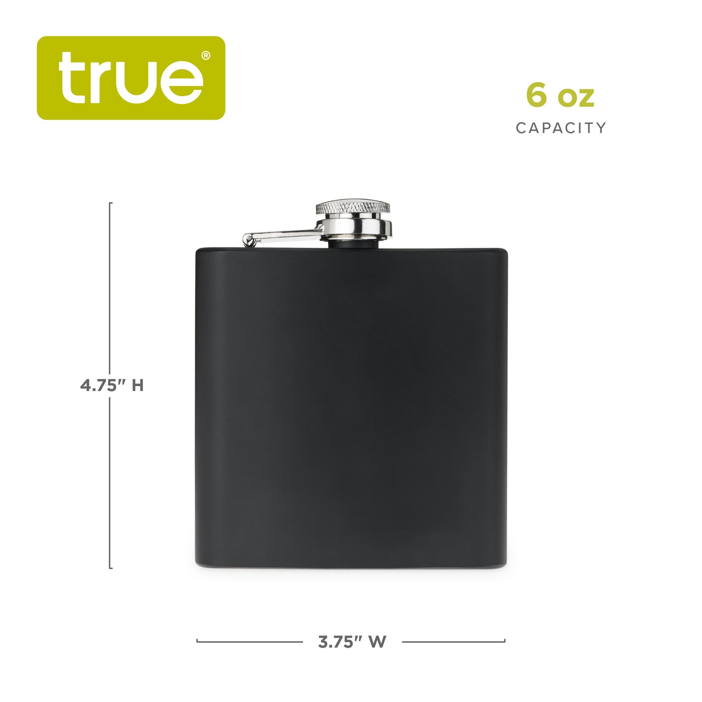 TrueFlask™: 6 oz Matte Black Flask