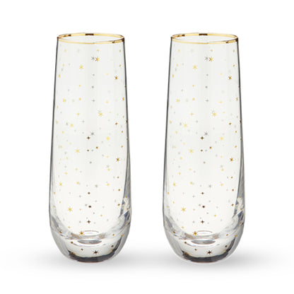 Starlight Stemless Champagne Flute Set by Twine®Starlight St