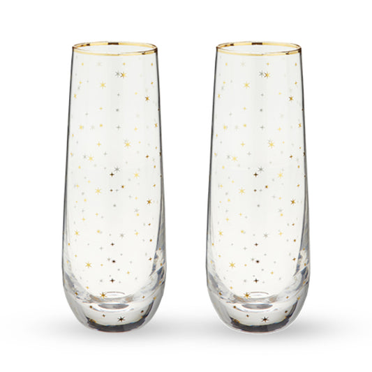 Starlight Stemless Champagne Flute Set by Twine®Starlight St