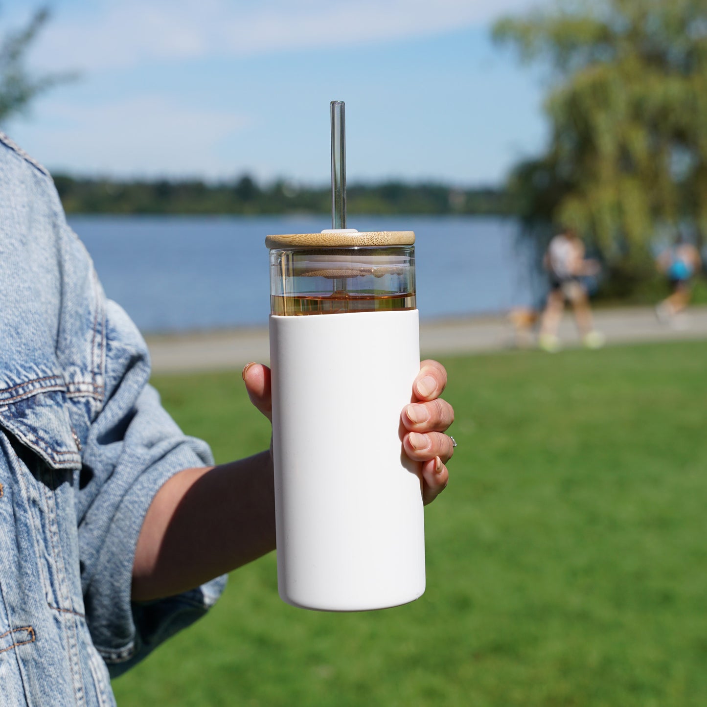 Katherine Glass Tumbler with Silicone Sleeve by Pinky Up