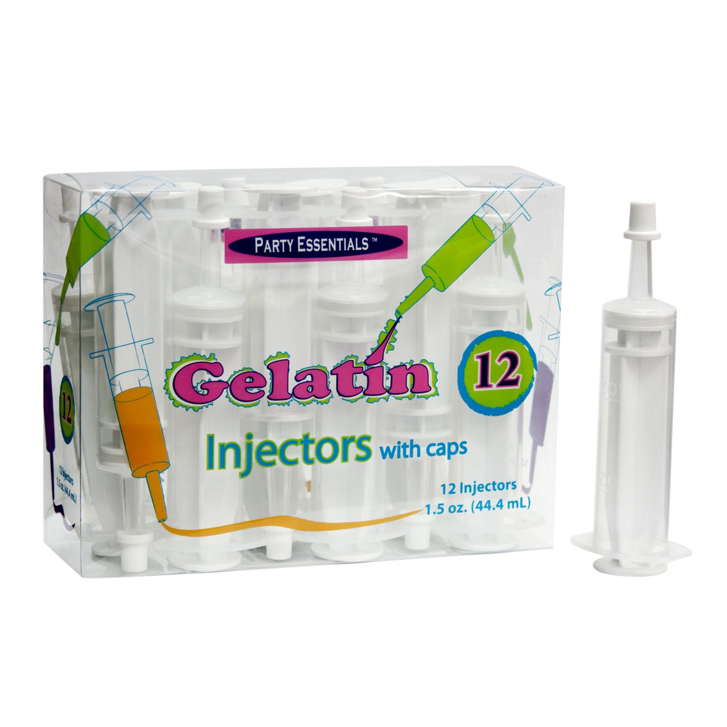 Clear Jello Injectors w/ Cap