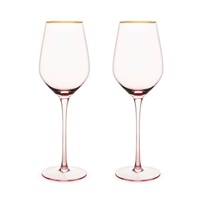 Rose Crystal White Wine Glass Set