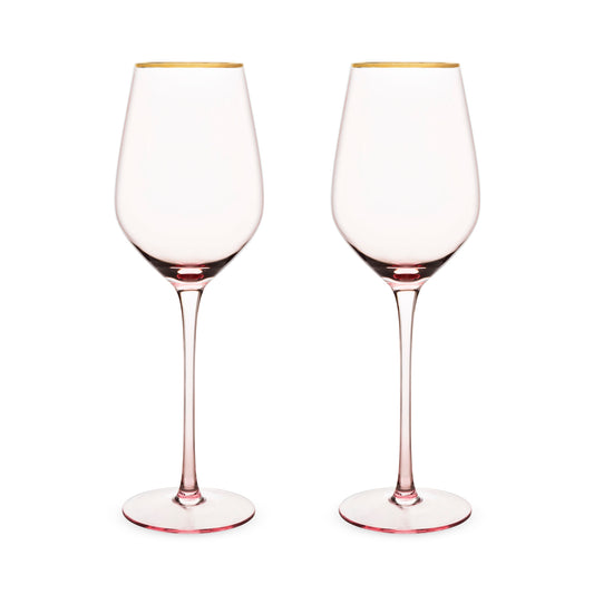 Rose Crystal White Wine Glass Set