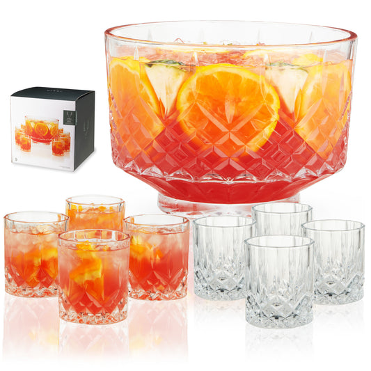 Admiral Punch Bowl with 8 Tumblers
