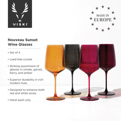 Reserve Nouveau Crystal Wine Glasses in Sunset