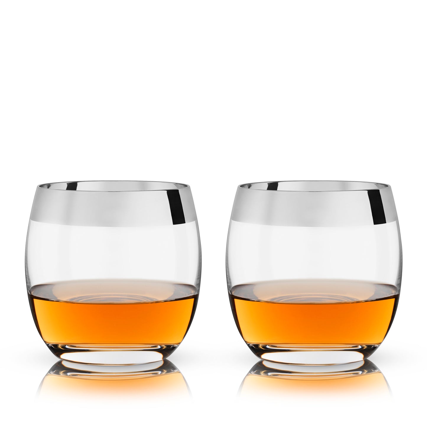 Chrome Rim Crystal Tumblers by Viski®