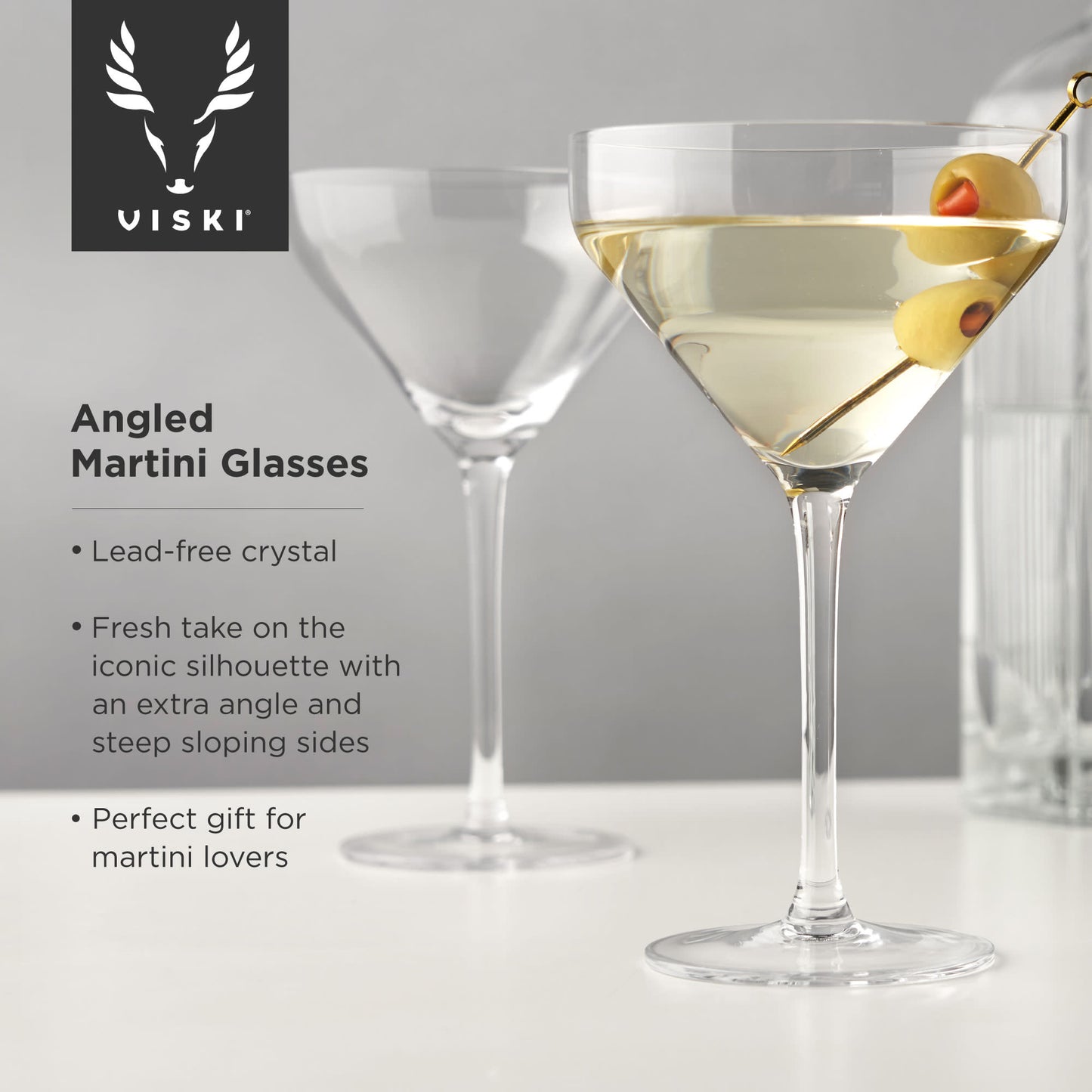 Raye Angled Crystal Martini Glasses