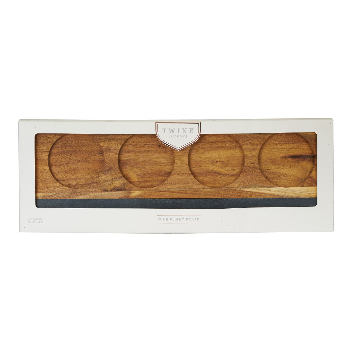 Acacia Wood Wine Flight Board by Twine®