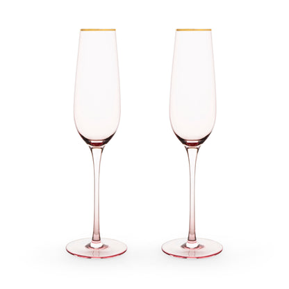 Rose Crystal Champagne Flute Set by Twine®