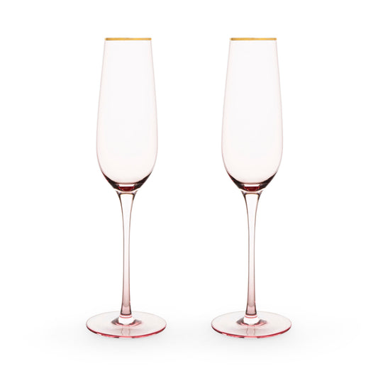 Rose Crystal Champagne Flute Set by Twine®