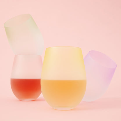 Frosted: Ombre Stemless Wine Glasses