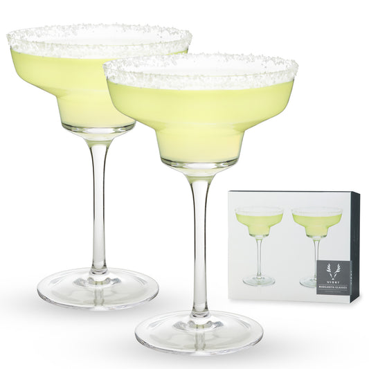 Angled Crystal Margarita Glasses