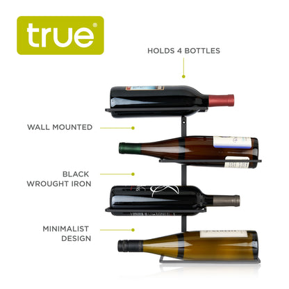 Four Bottle Wall Mounted Wine Rack