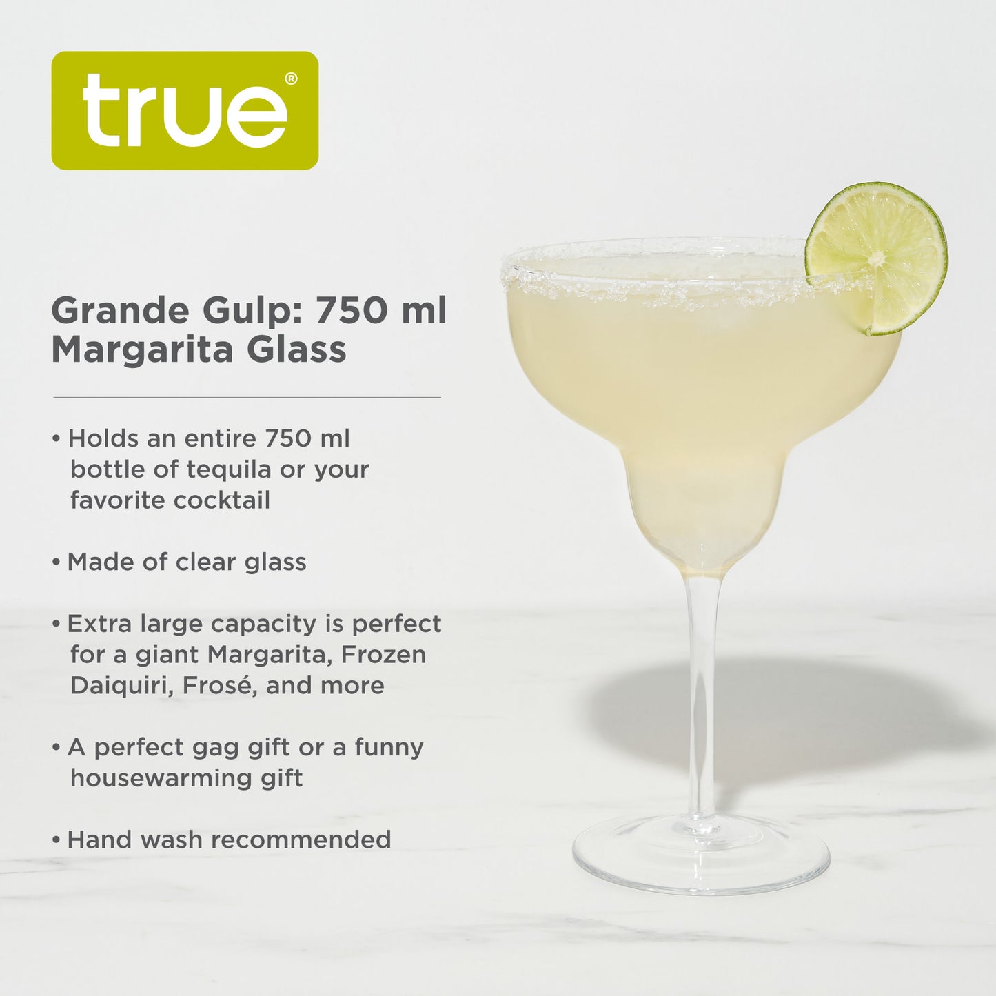 Grande Gulp: 750ml Margarita Glass by True