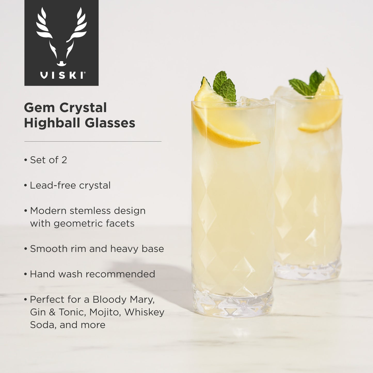 Gem Crystal Highball Glasses