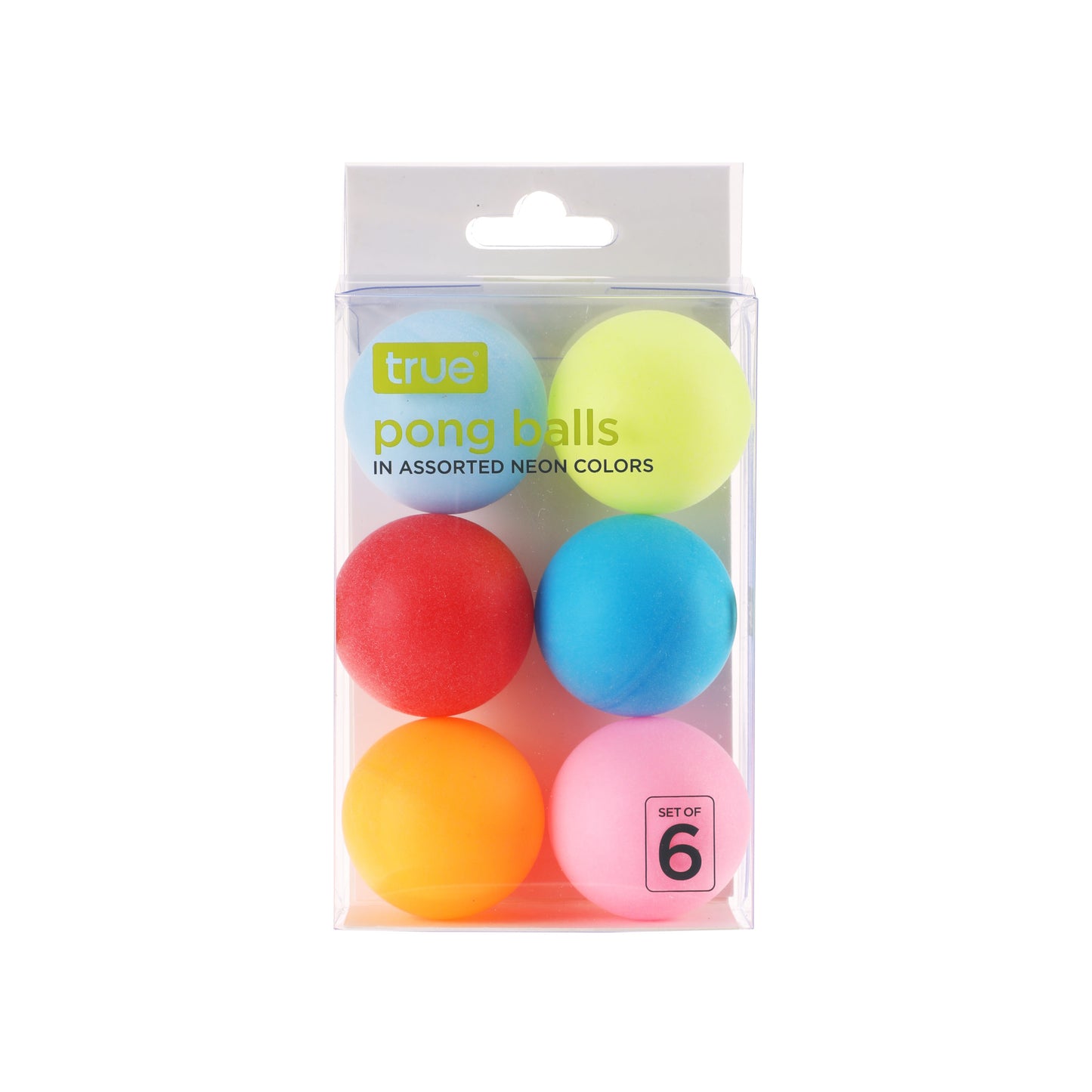 Colorful Beer Pong Balls, Set of 6 by True