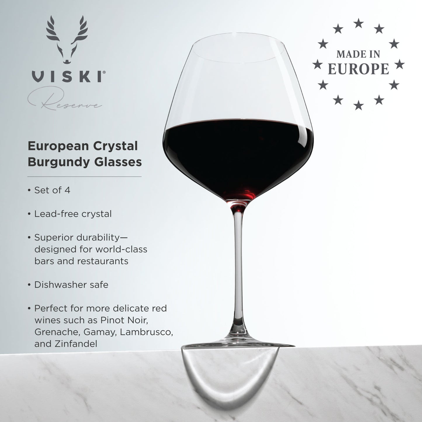 Reserve Inez Crystal Burgundy Glasses Viski®