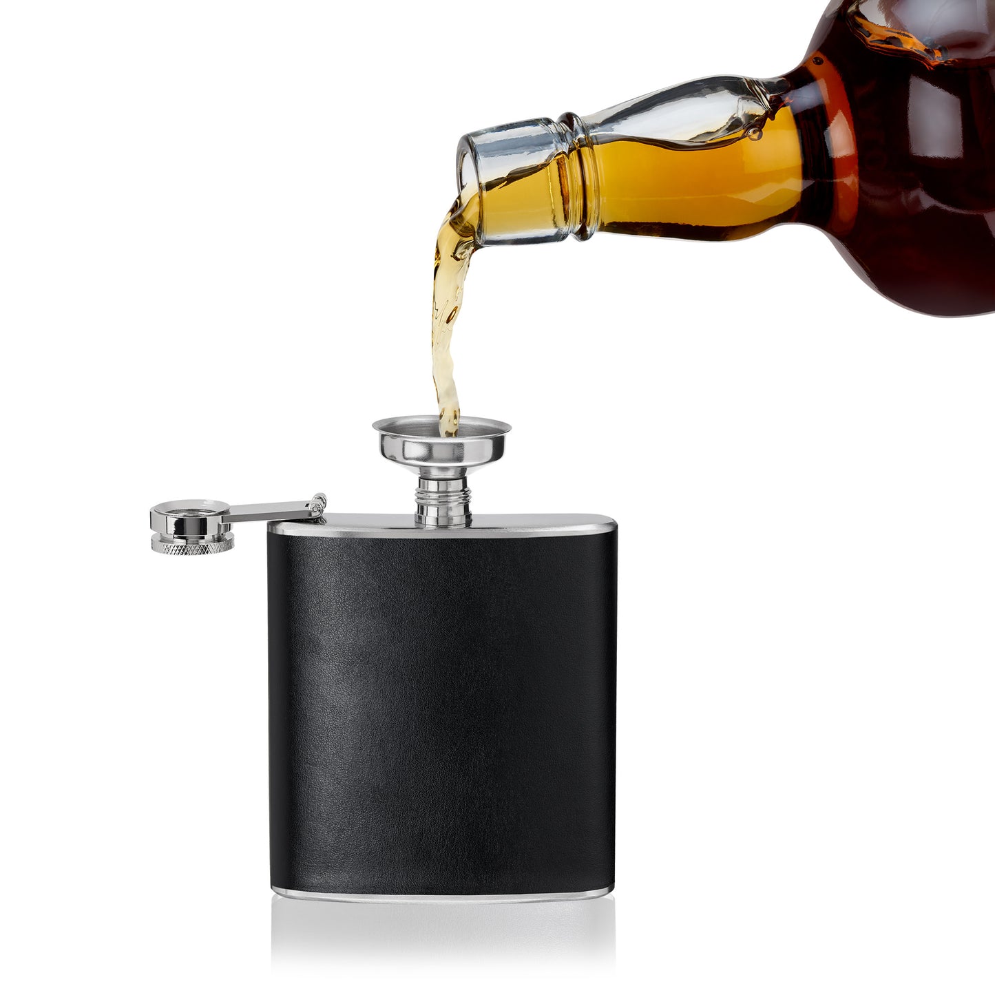 Monte Carlo™: 6 oz Faux Leather Flask