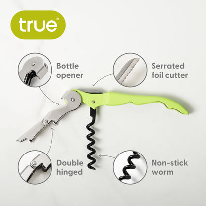 Truetap™: Double-Hinged Waiter's Corkscrew in Lime