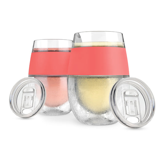 Wine FREEZE™ Cooling Cups in Coral (Set of 2)