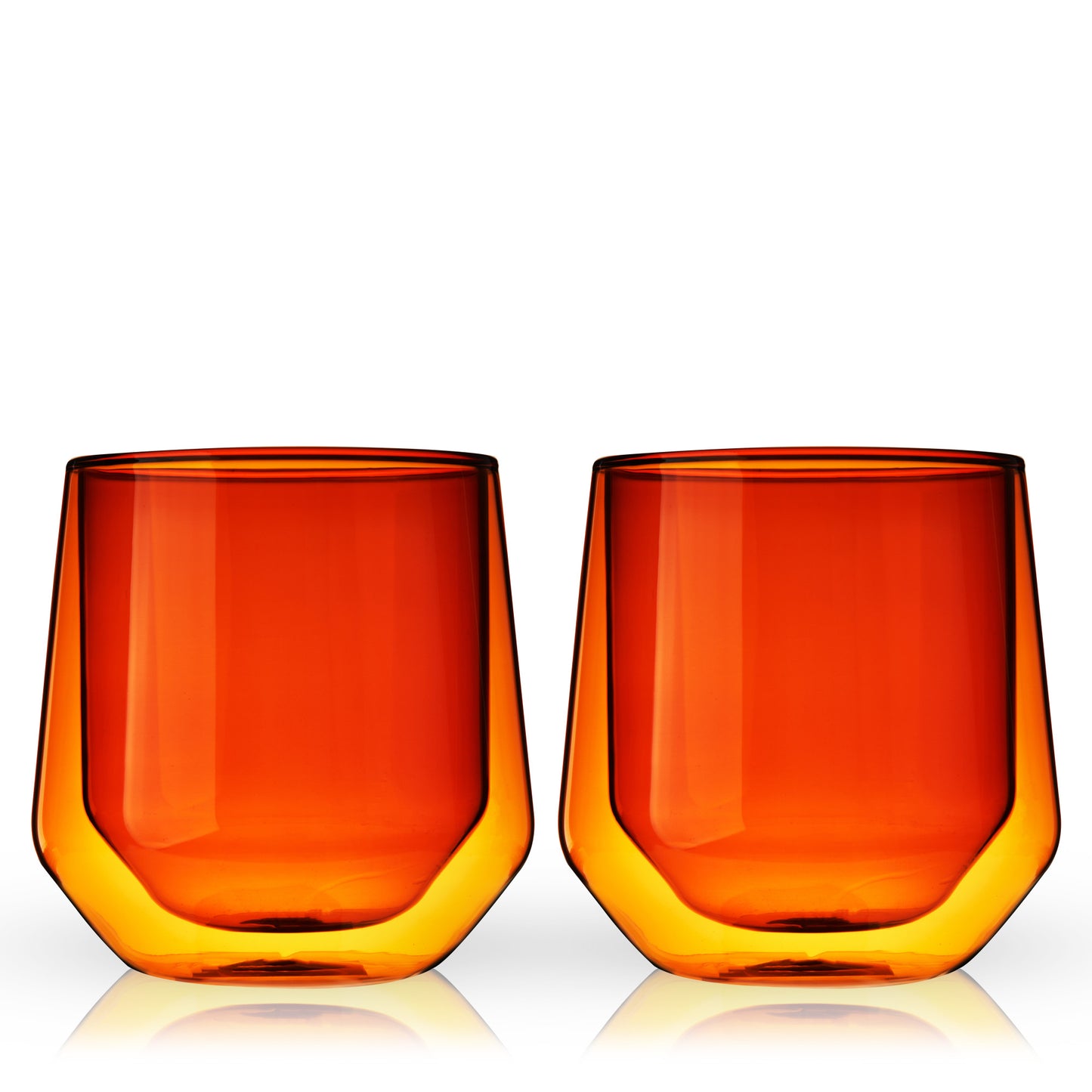 Double Walled Aurora Tumblers in Amber (set of 2) by Viski