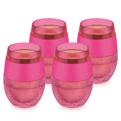 Wine FREEZE™ Cooling Cup in Translucent Magenta Set of 4 by