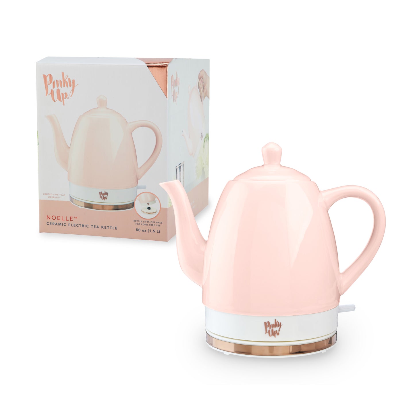 Noelle™ Pink Ceramic Electric Tea Kettle