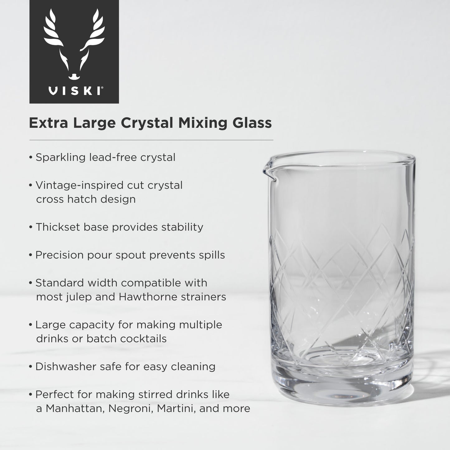 Extra Large Crystal Mixing Glass