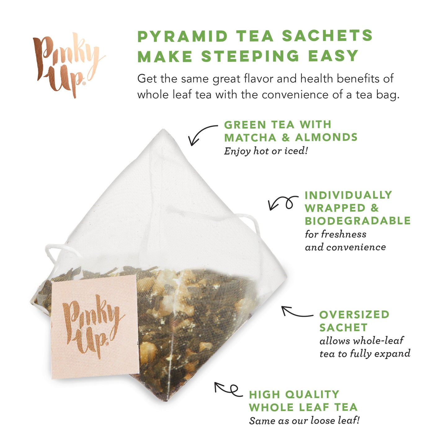 Matcha Ice Cream Pyramid Tea Sachets