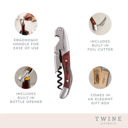 Wooden Double Hinged Corkscrew