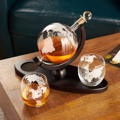 Globe Decanter & Whiskey Tumblers