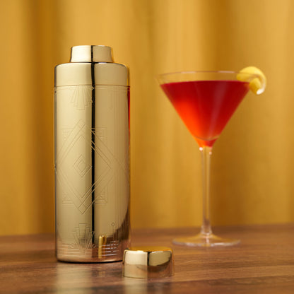 Art Deco Gold Cocktail Shaker