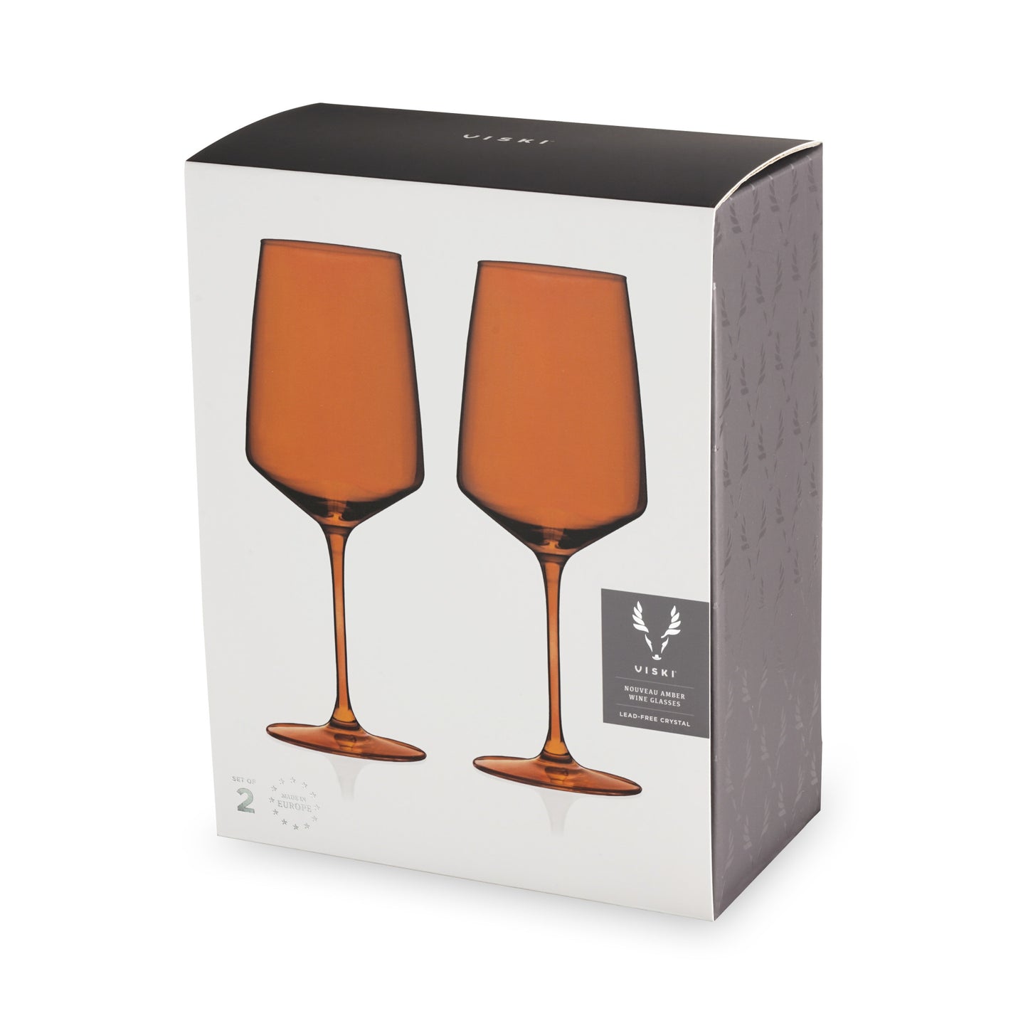 Reserve Nouveau Crystal Wine Glasses in Amber