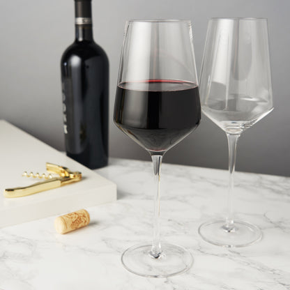 Angled Crystal Bordeaux Glasses