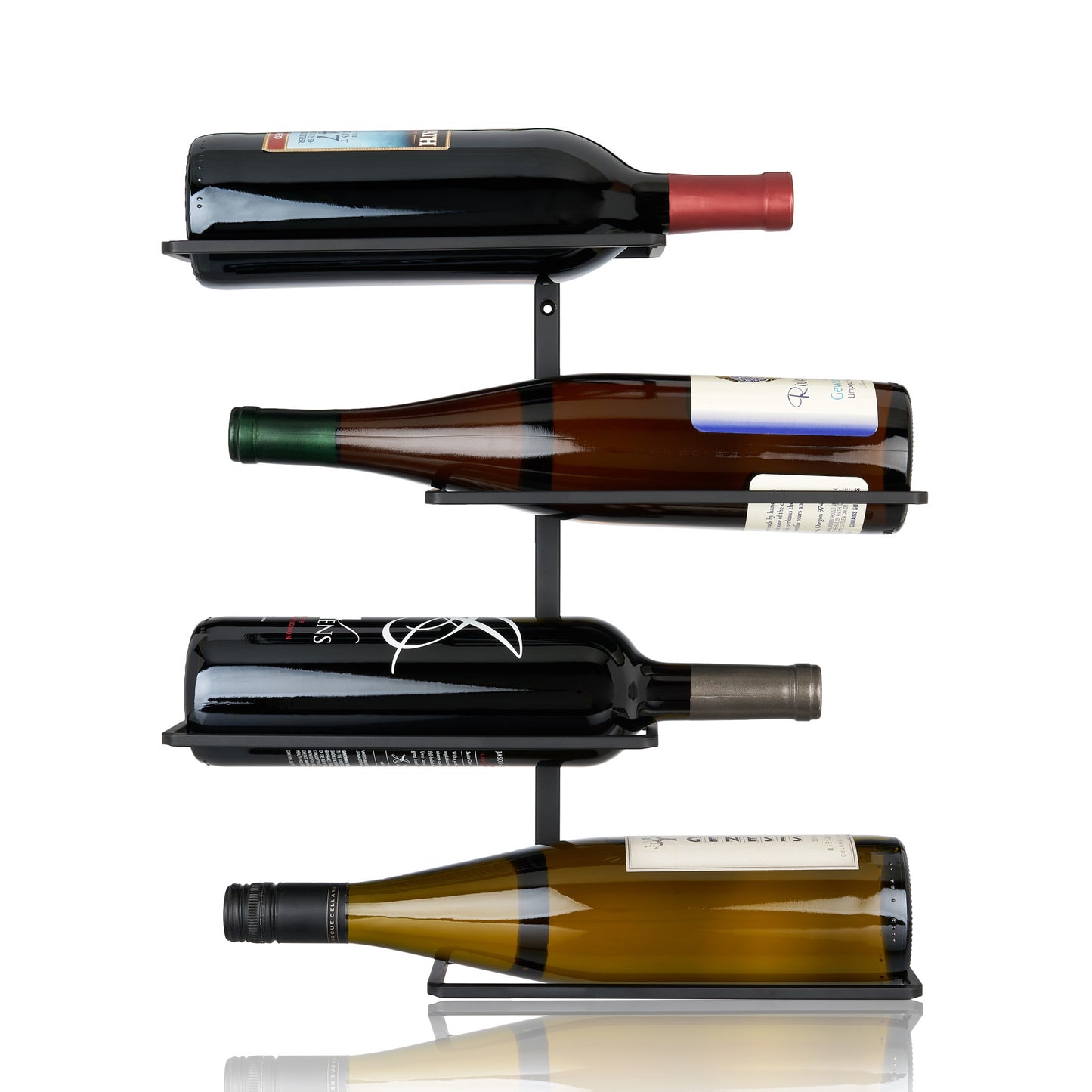 Four Bottle Wall Mounted Wine Rack