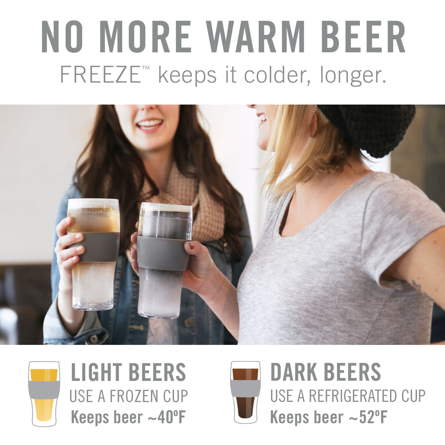 Beer FREEZE™ Cooling Cups in Black (set of 2) by HOST®