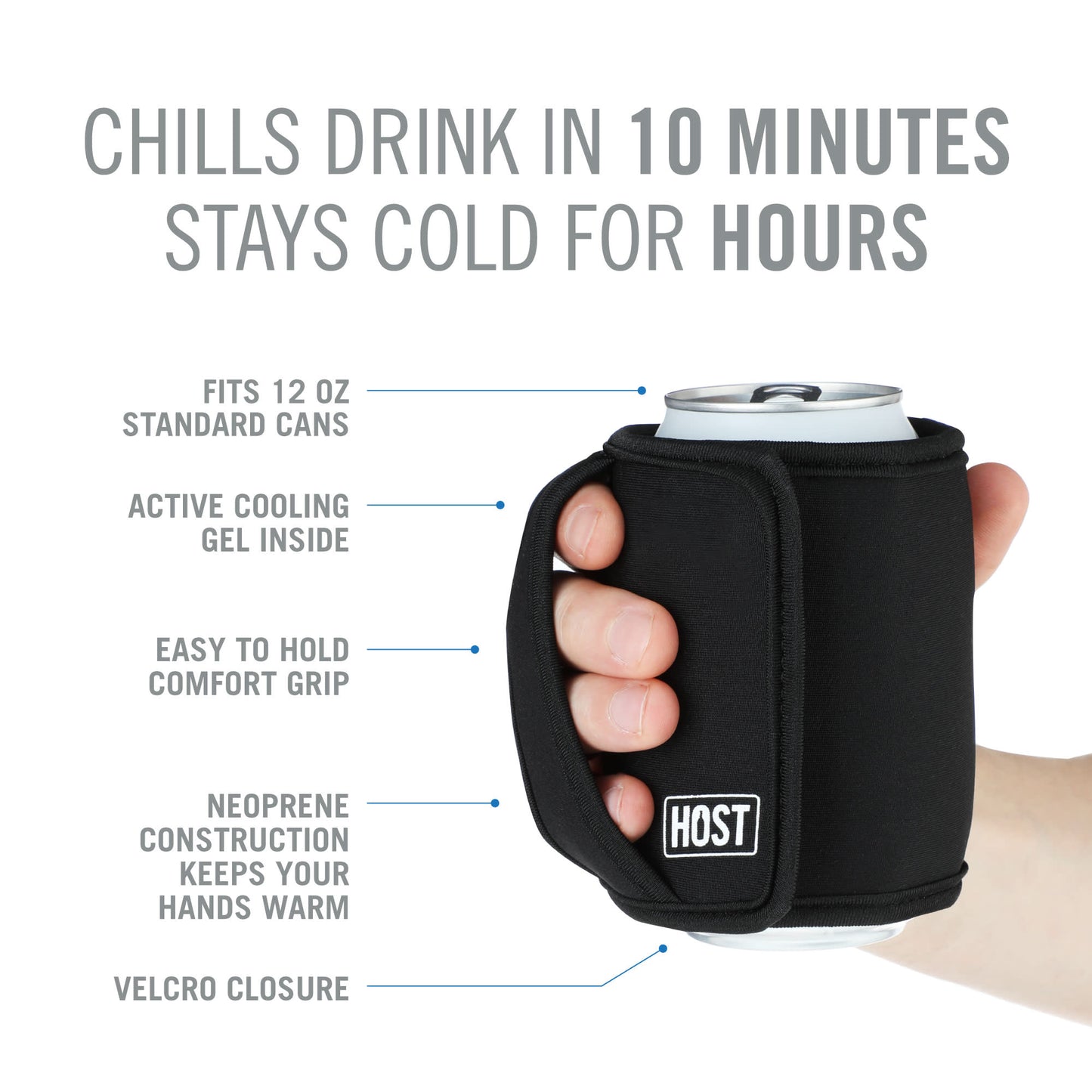 Insta-Chill Standard Can Sleeve in Black by HOST®