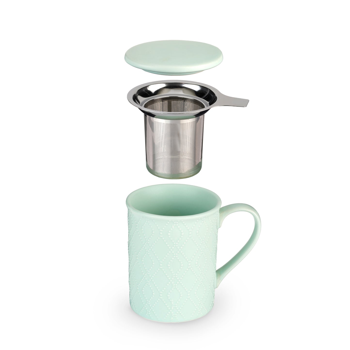 Annette™ Souk Mint Ceramic Tea Mug & Infuser by Pinky Up®