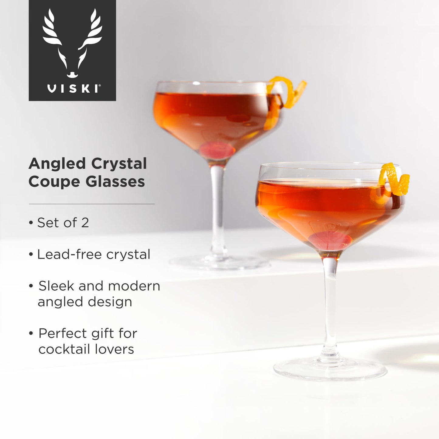 Angled Crystal Coupe Glasses