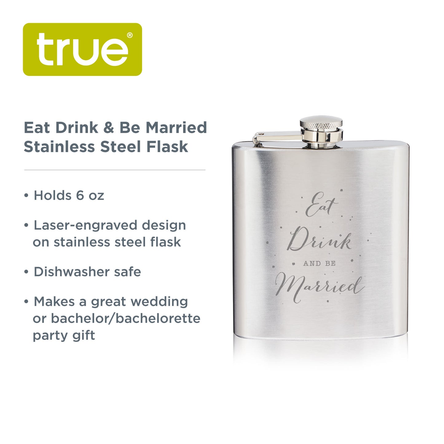 Eat, Drink, & Be Married Stainless Steel Flask