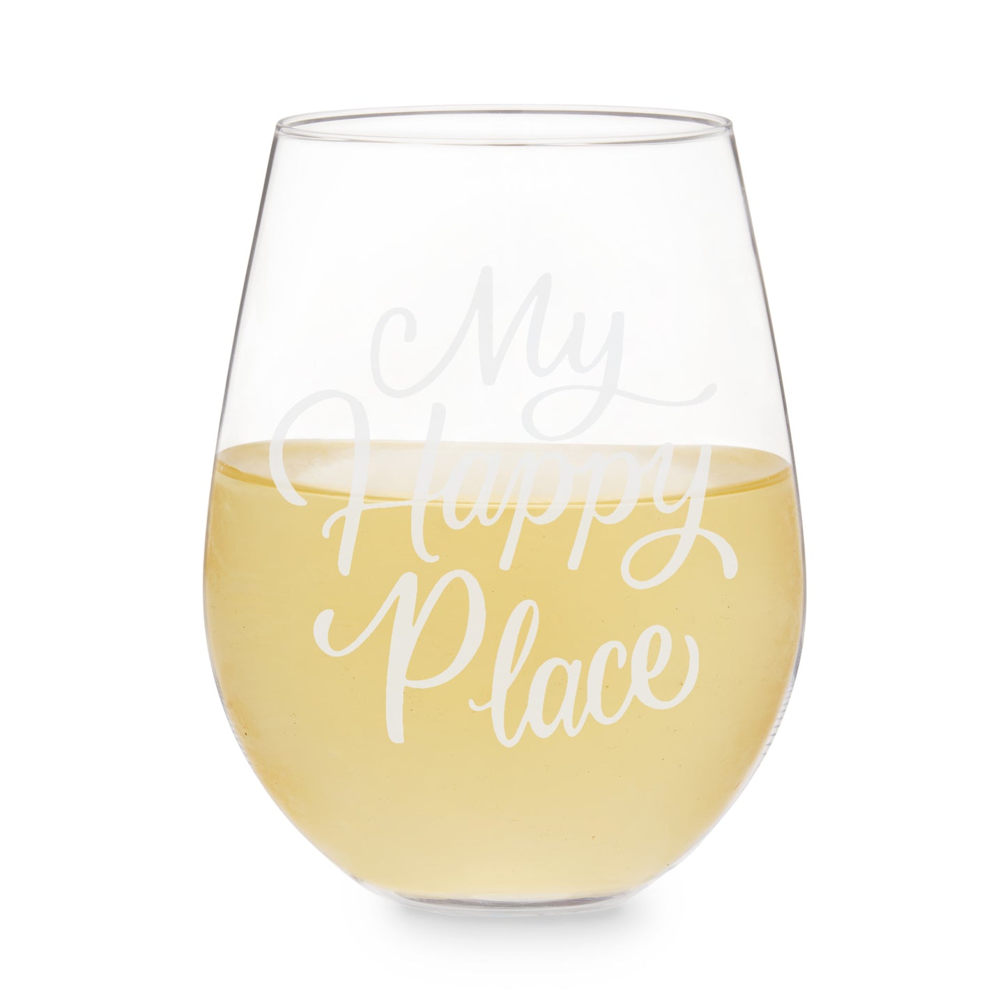 My Happy Place Stemless Wine Glass - Mixologist Warehouse