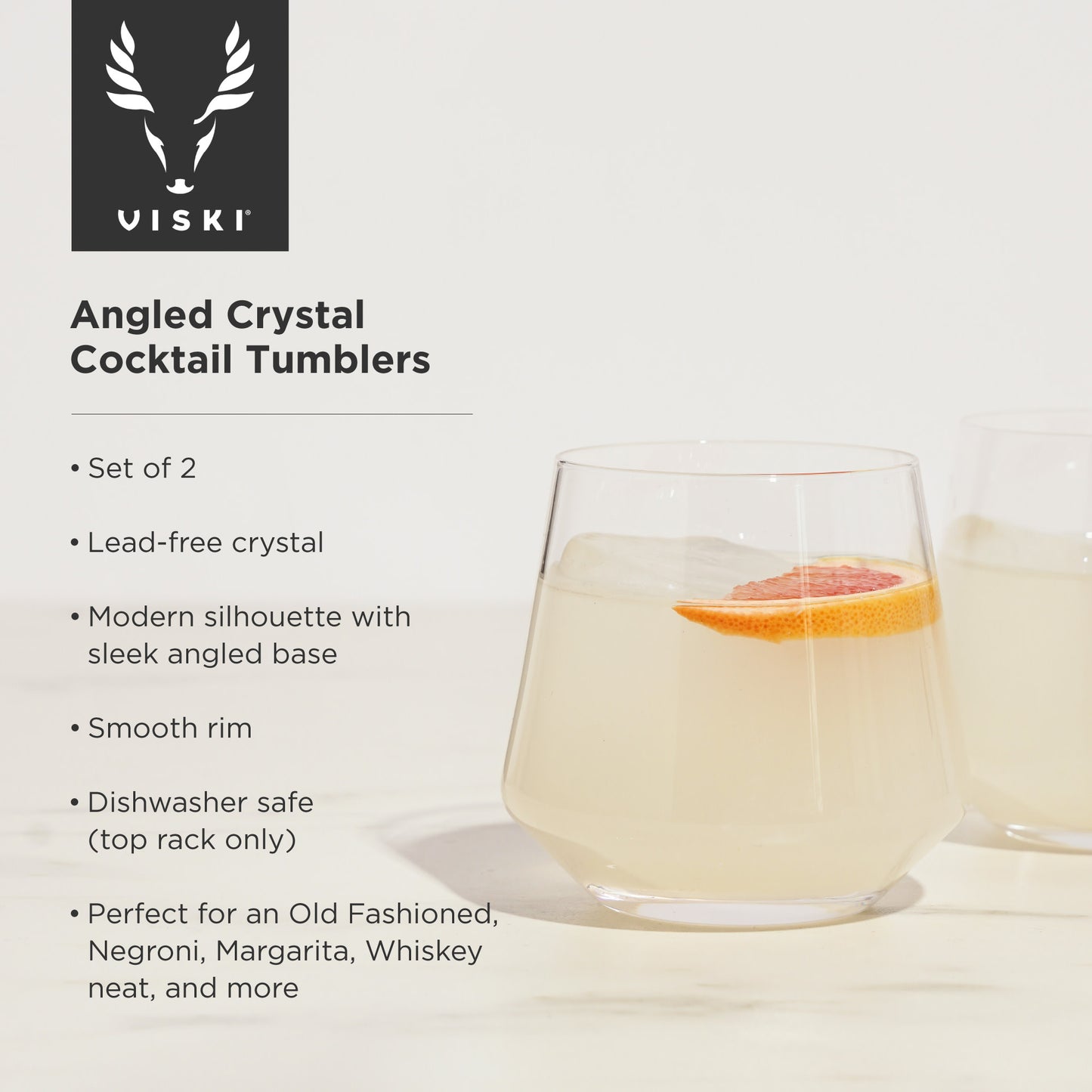 Angled Crystal Cocktail Tumblers