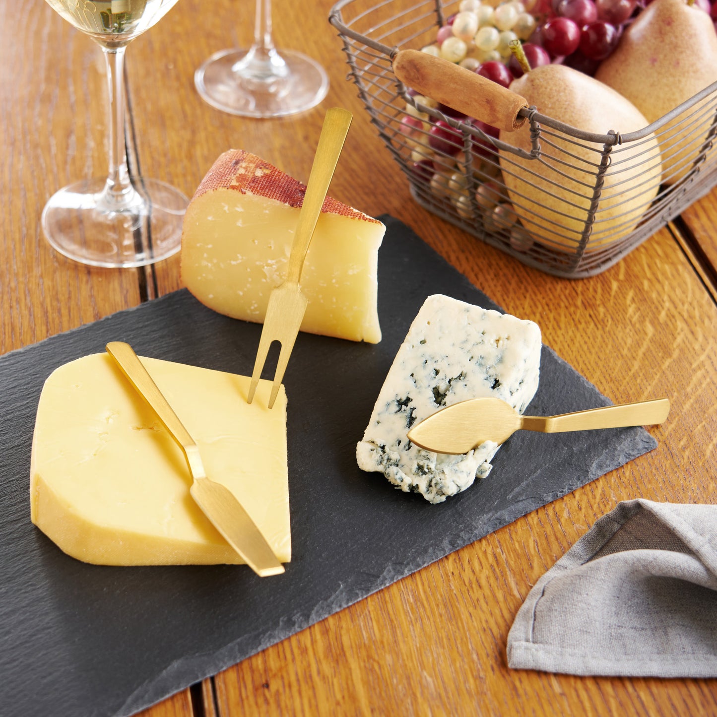 Gold Cheese Knife Set by Twine